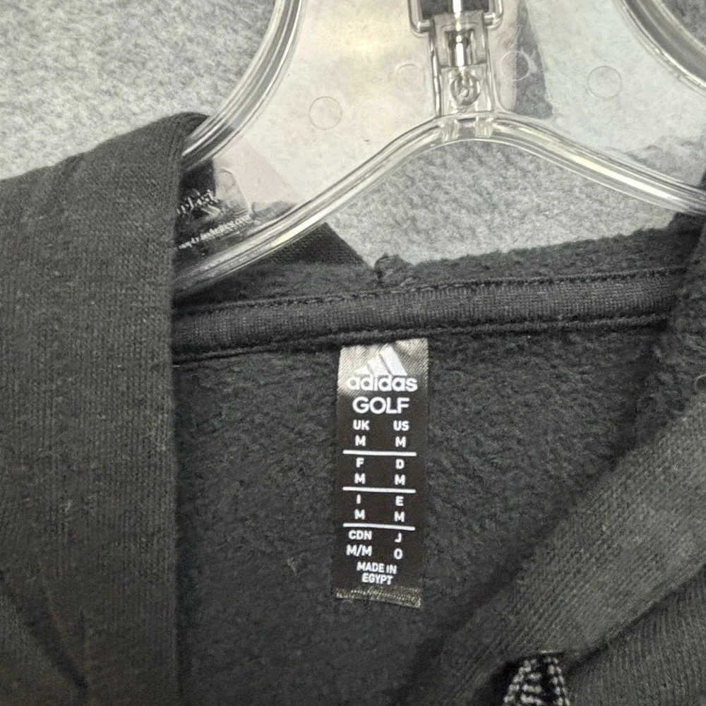 Adidas Golf Mens Hoodie M Black Climawarm Sweatshirt Fleece Pullover‎ Drawstring